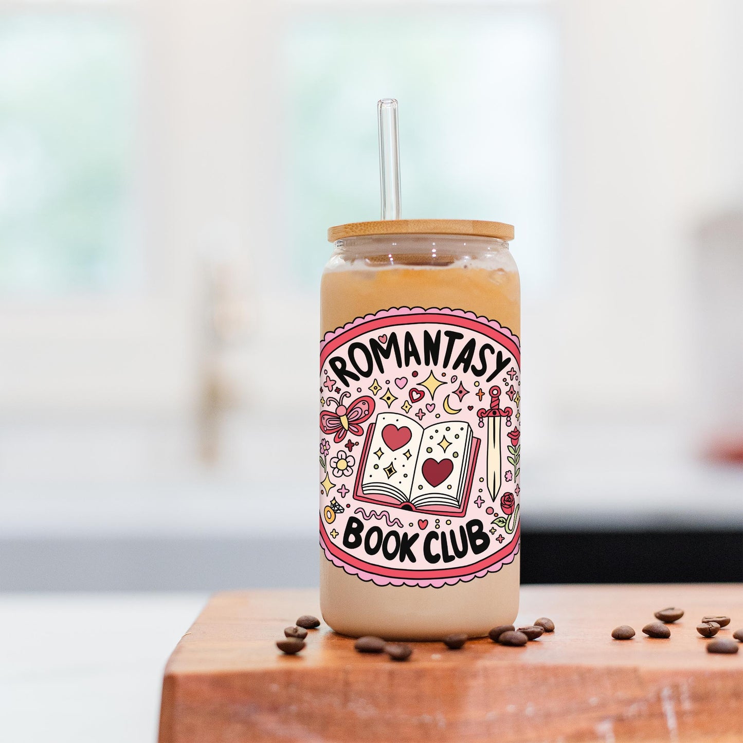 16oz Cold Brew Glass-Romantasy Book Club -5