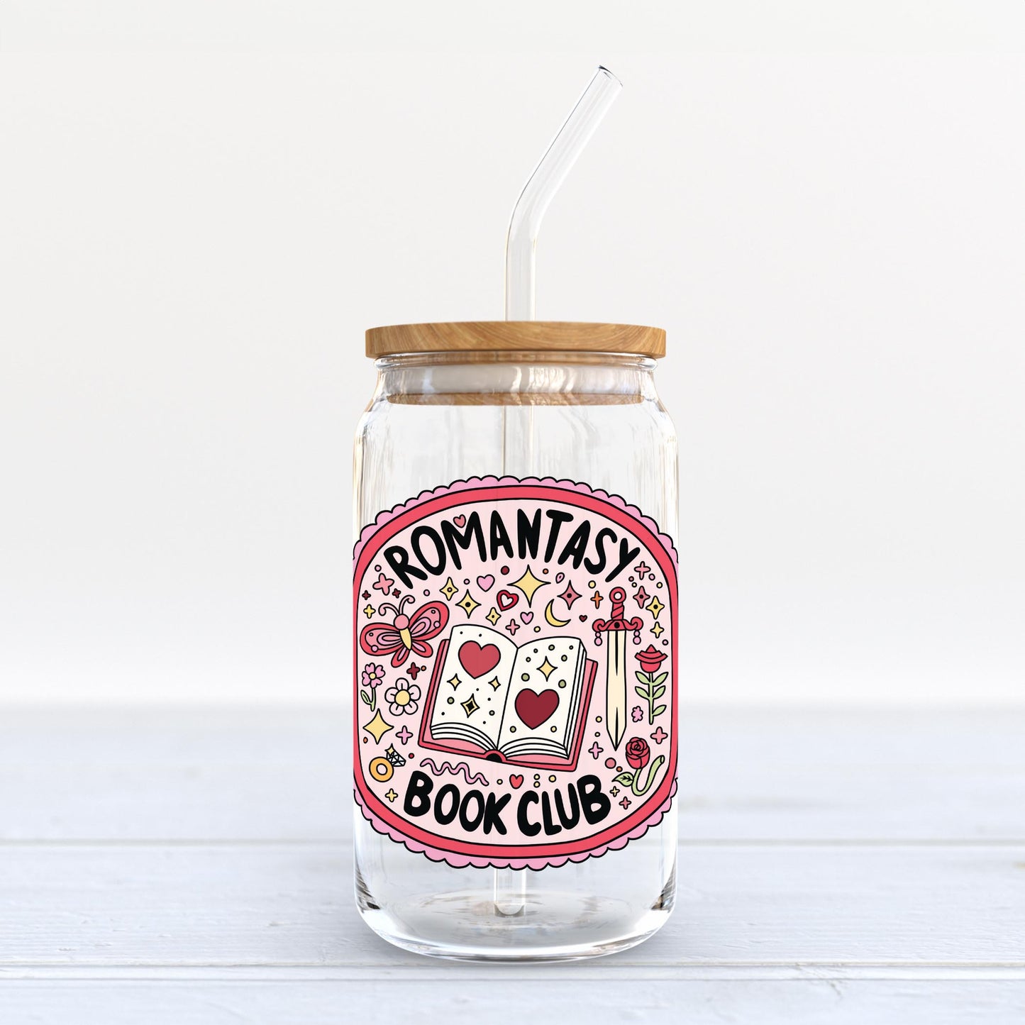 16oz Cold Brew Glass-Romantasy Book Club -6