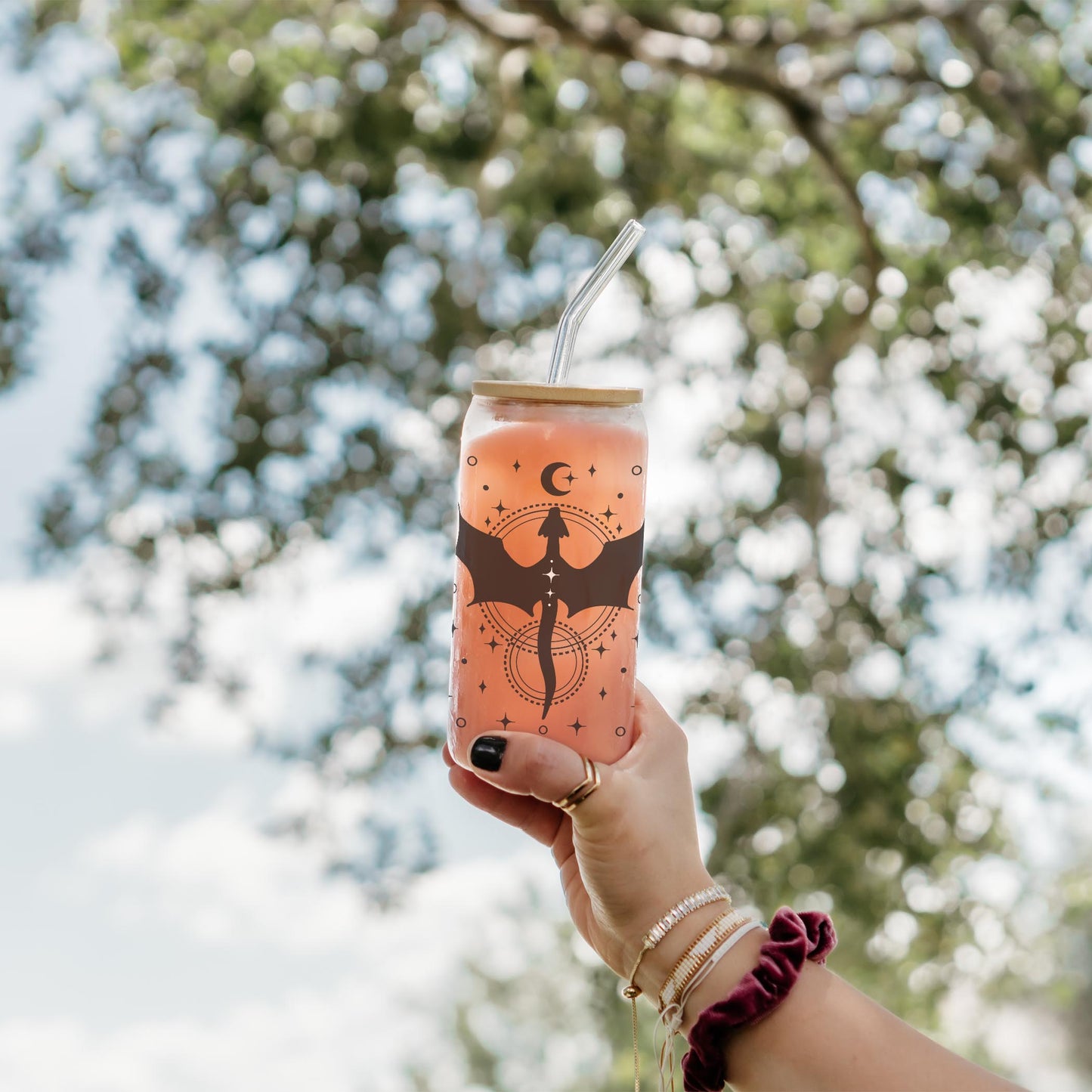 16oz Cold Brew Glass-Dragon Moon -2