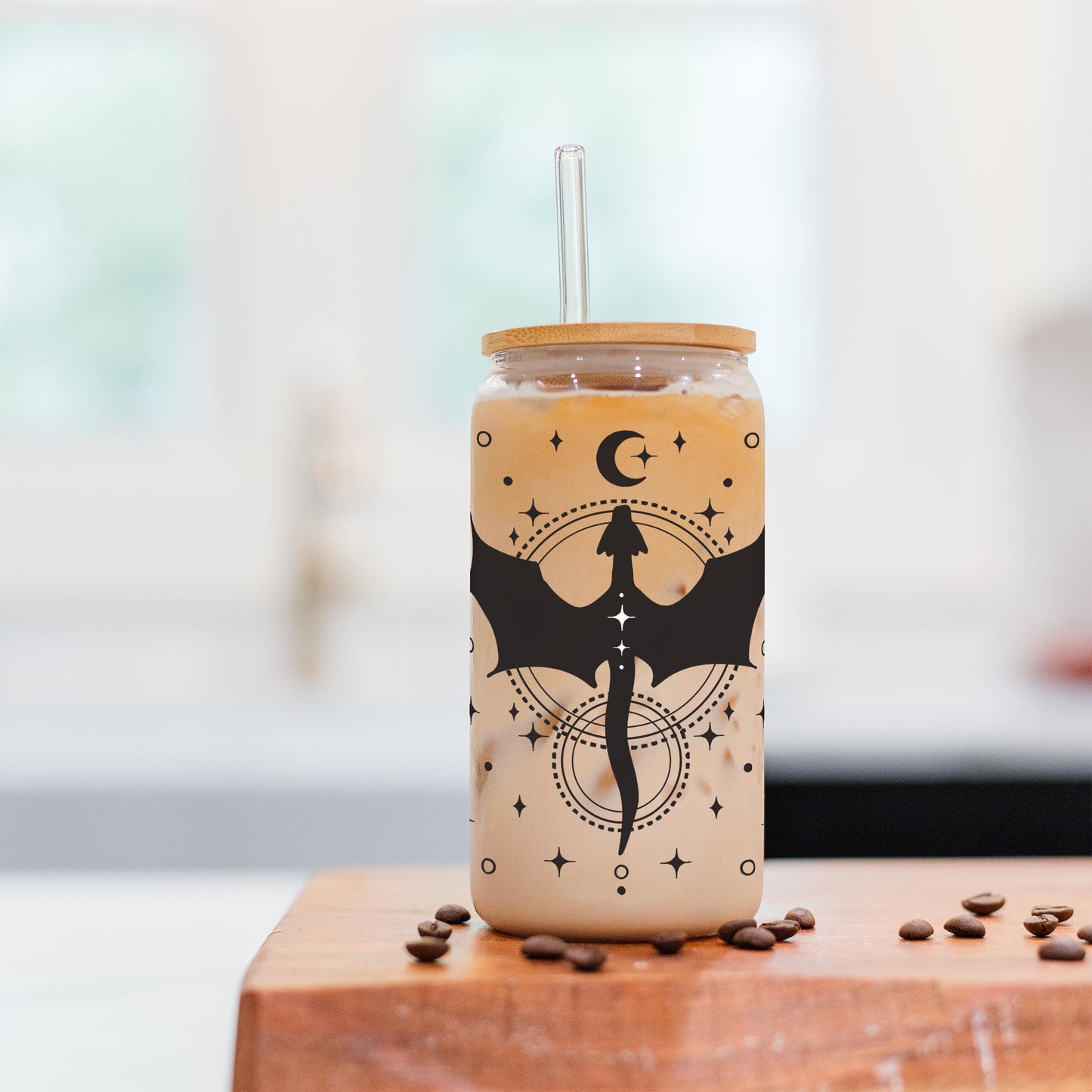 16oz Cold Brew Glass-Dragon Moon -5