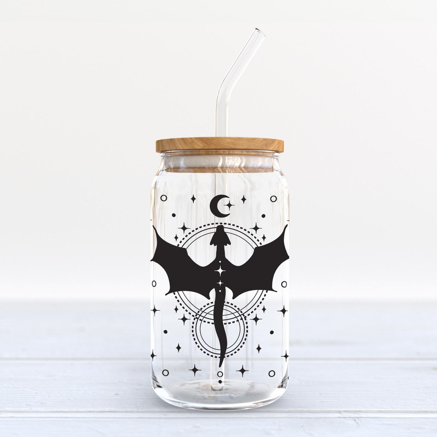 16oz Cold Brew Glass-Dragon Moon -6