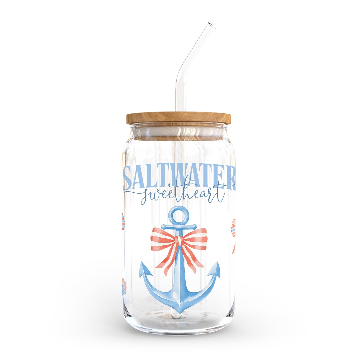16oz Cold Brew Glass-New England Tides Saltwater Sweetheart -0
