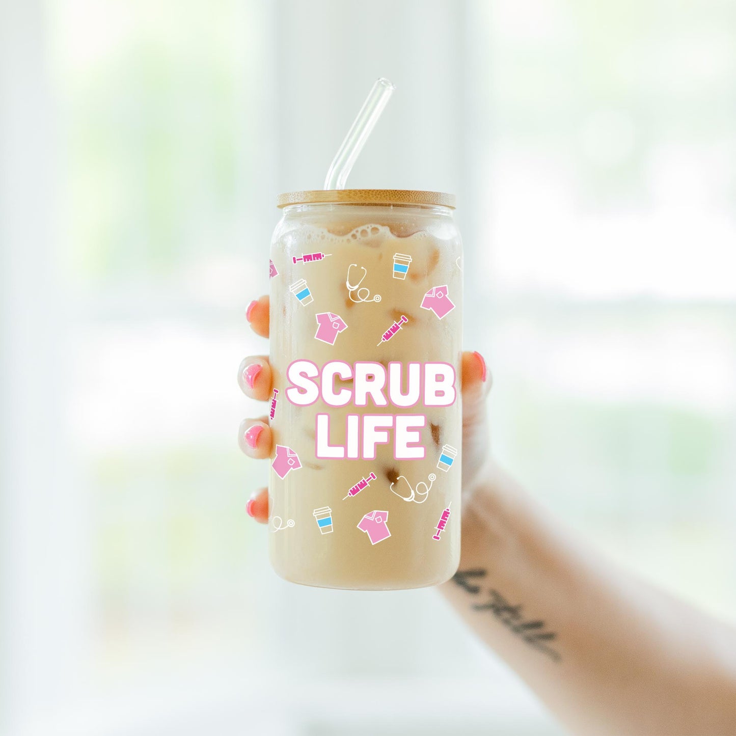 16oz Cold Brew Glass-Scrub Life