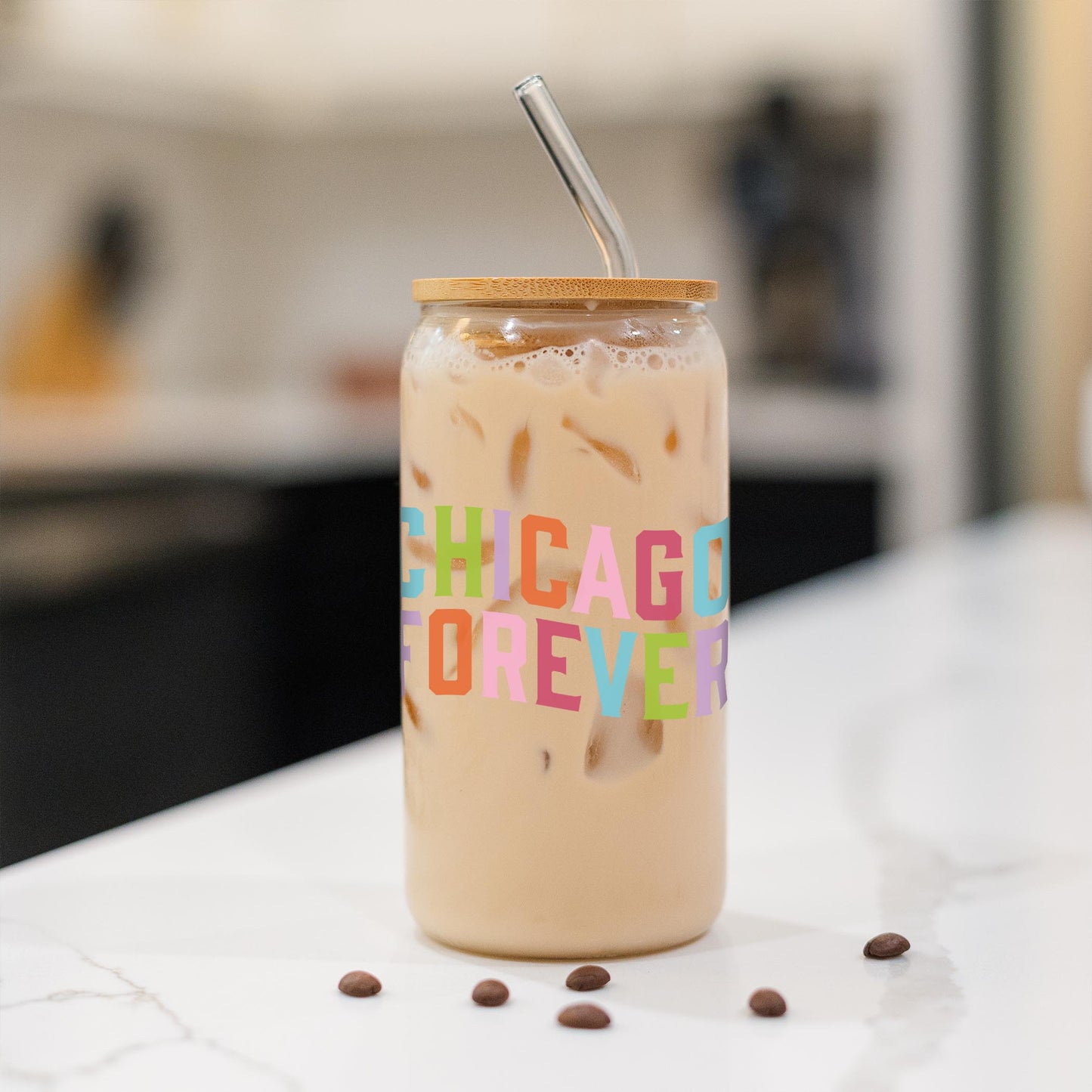 16oz Cold Brew Glass-Chicago Forever
