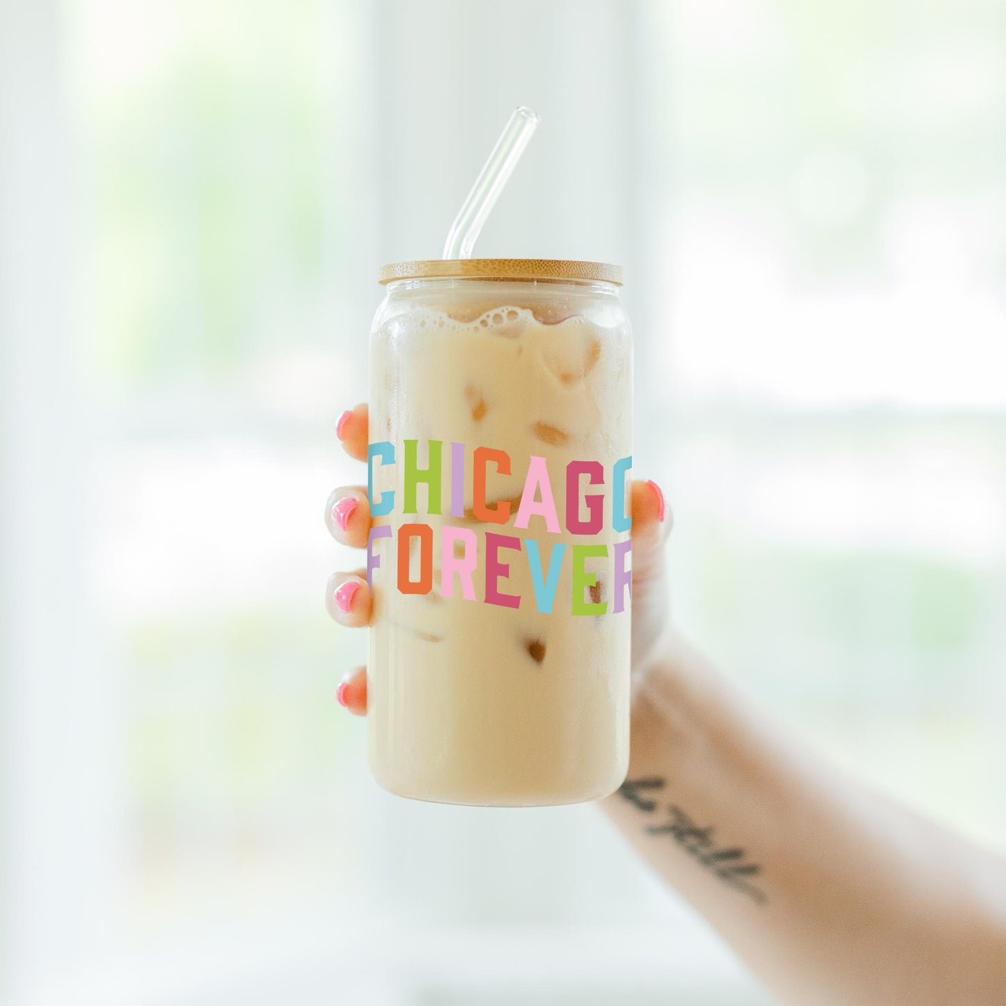 16oz Cold Brew Glass-Chicago Forever