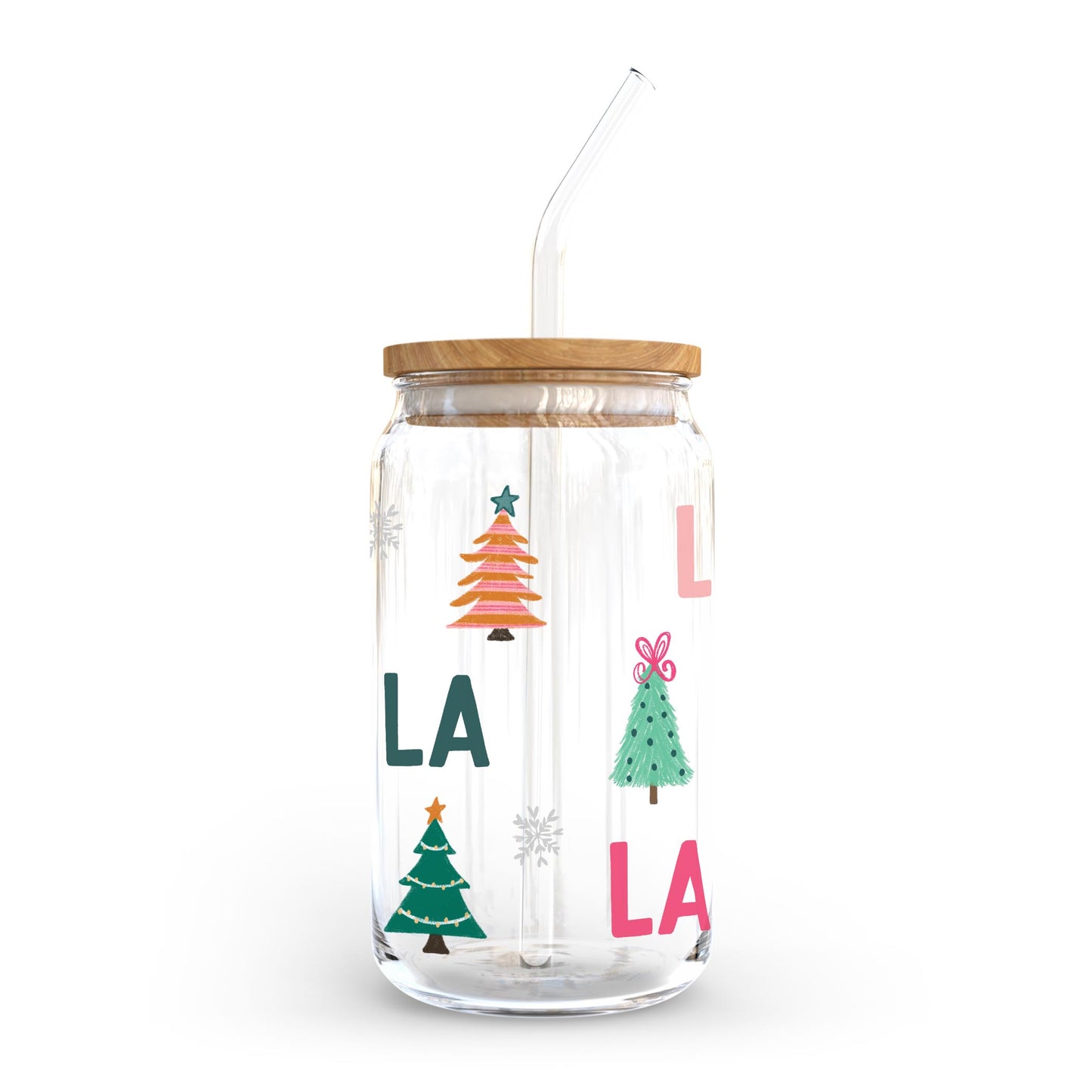 16oz Cold Brew Glass-Whimsy Wonderland Bright Fa La La