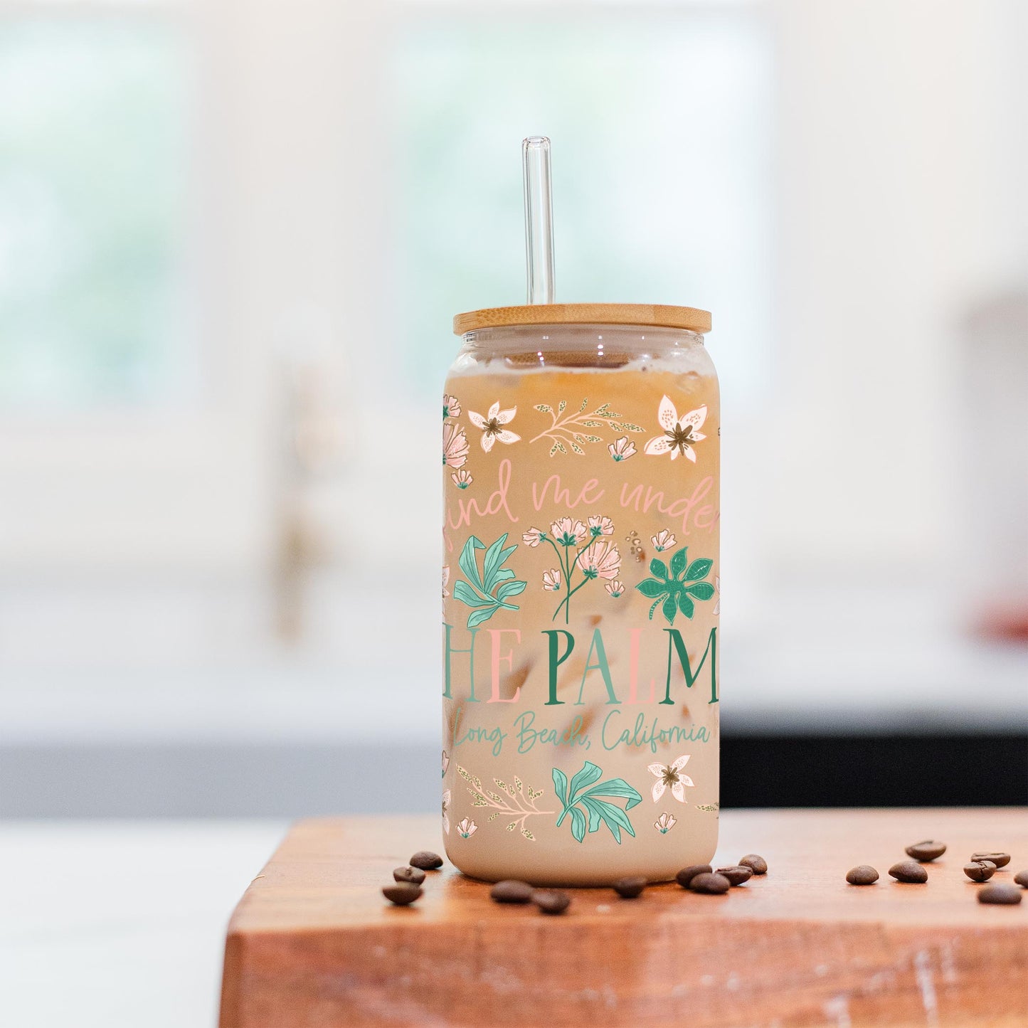 16oz Cold Brew Glass-Love+Local Lush Tropics -2