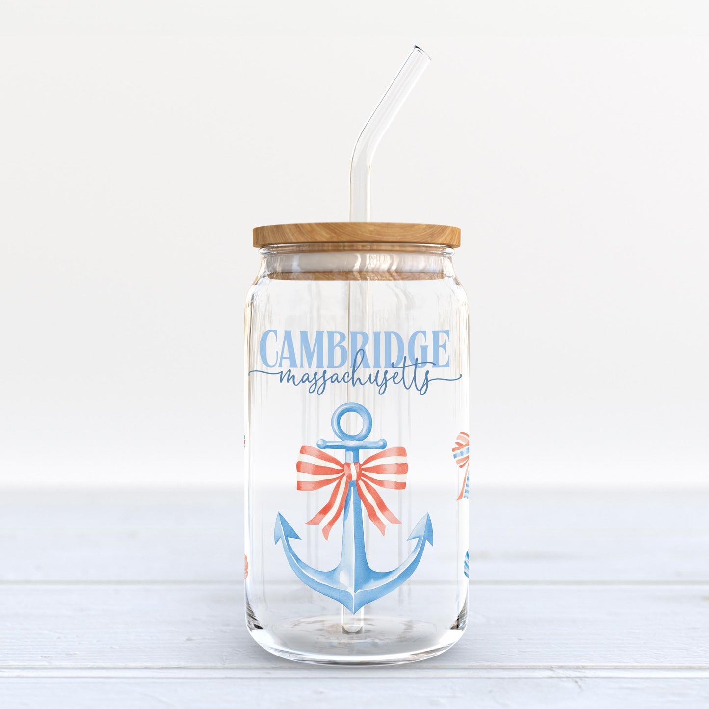 16oz Cold Brew Glass-Love+Local New England Tides -3