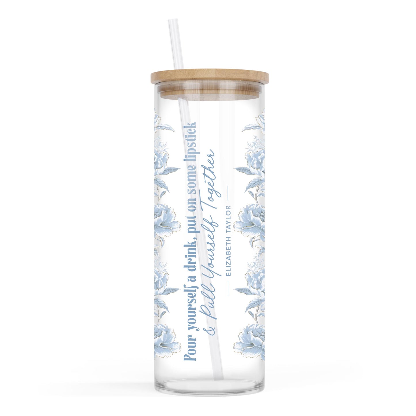 24oz Cold Brew Glass-Chinoiserie Chic Pull Yourself Together