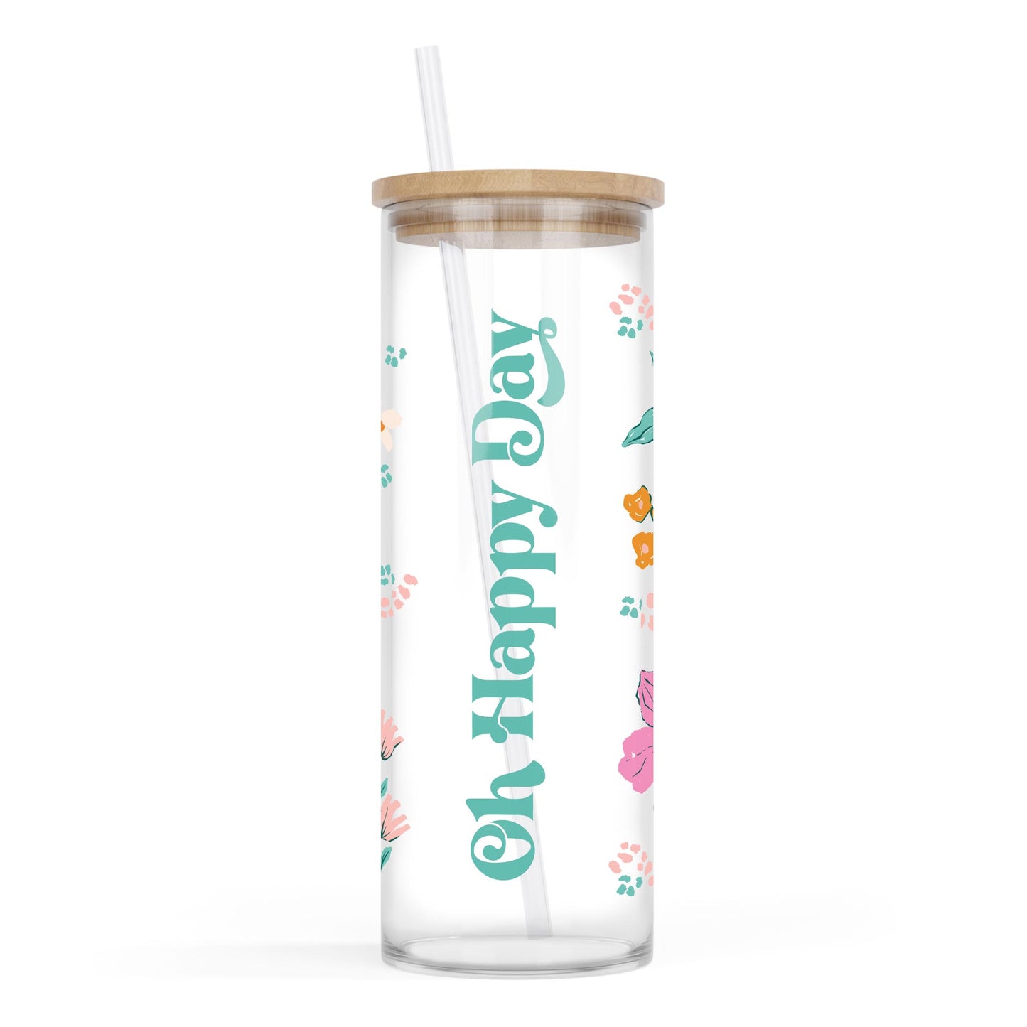 24oz Cold Brew Glass-Kalia Floral Oh Happy Days