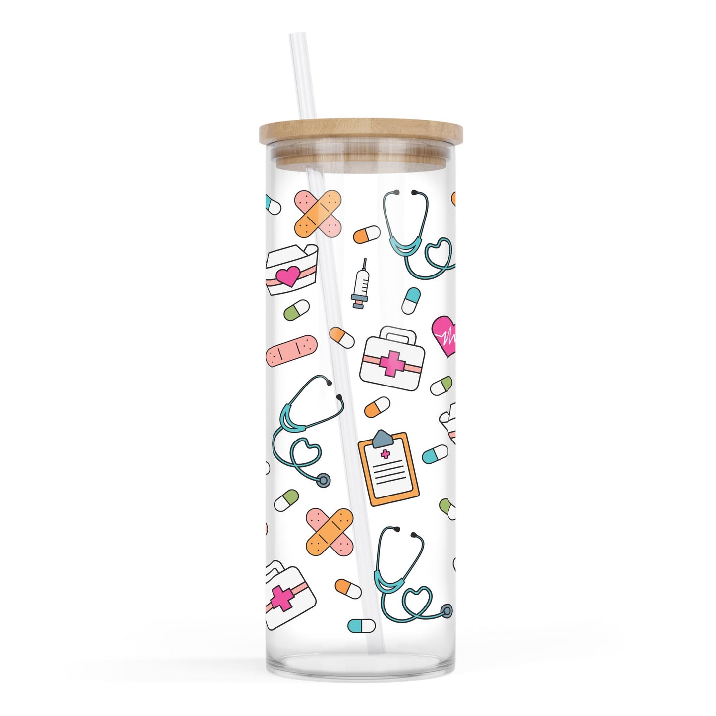 24oz Cold Brew Glass-Nursing Icons
