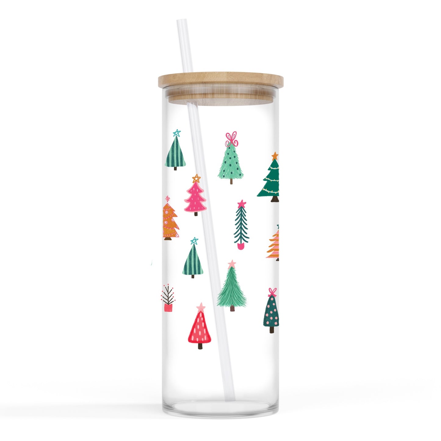 24oz. Glass Cup - Whimsy Wonderland Tree Wrap