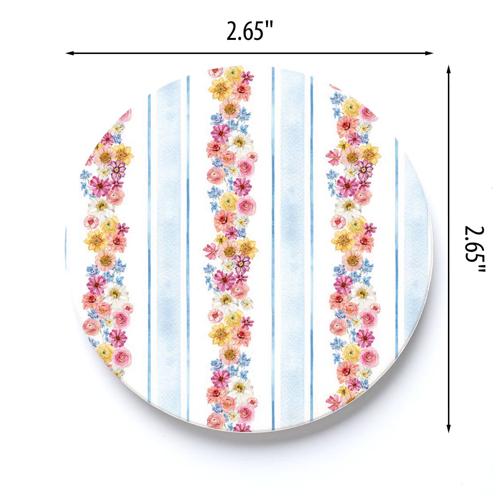 Car Coaster-Fantasy Garden Flower Stripes -3