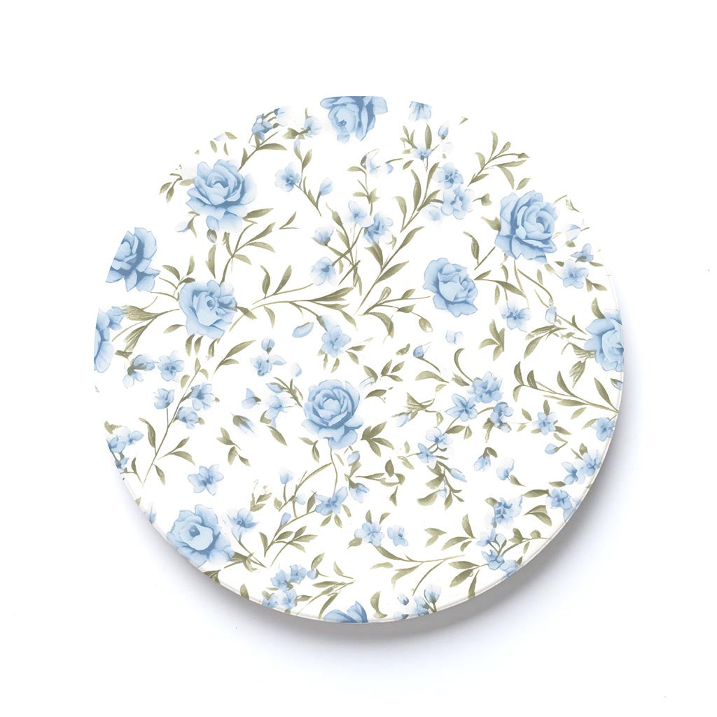 Car Coaster-Chinoiserie Chic Rose Floral Pattern