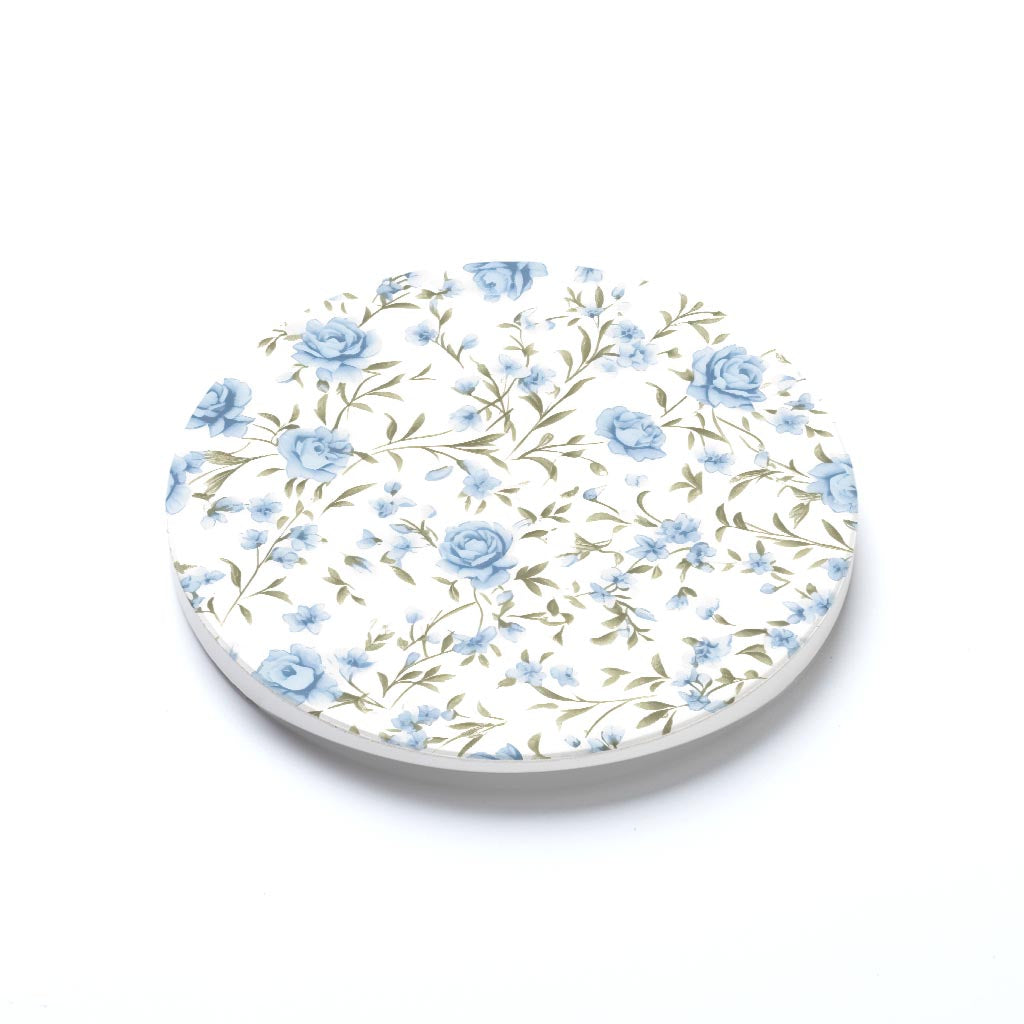 Car Coaster-Chinoiserie Chic Rose Floral Pattern
