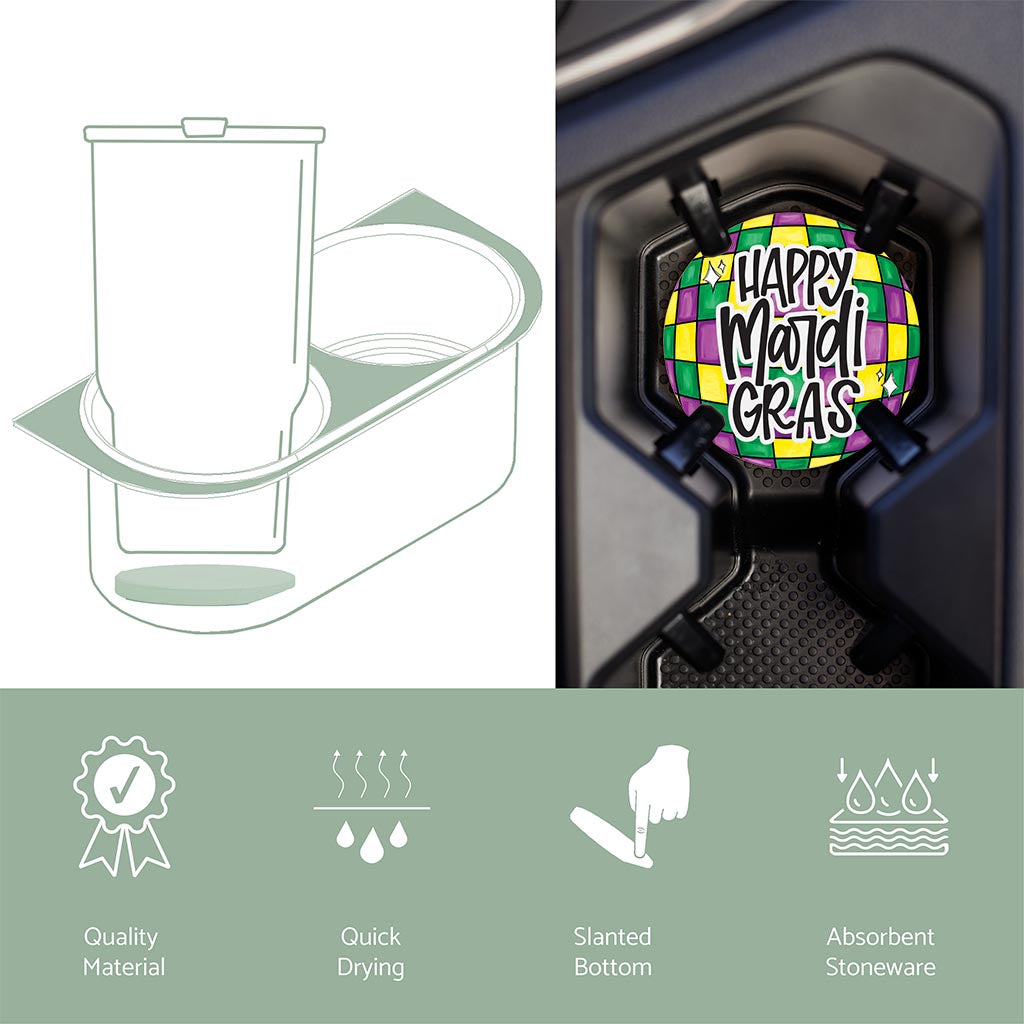 Car Coaster-Mardi Gras Disco Ball