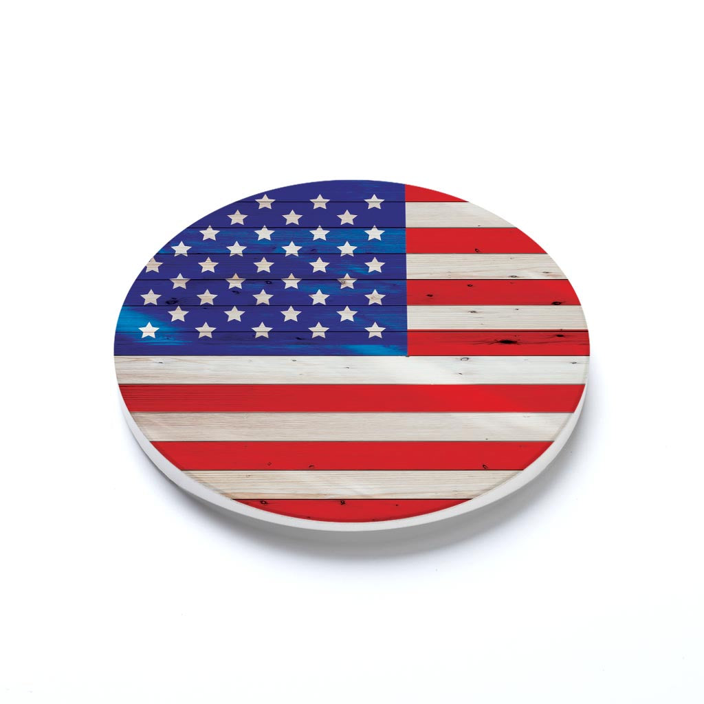Car Coaster-Wooden American Flag -1