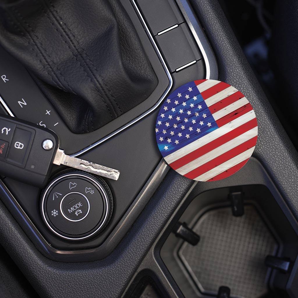 Car Coaster-Wooden American Flag -5