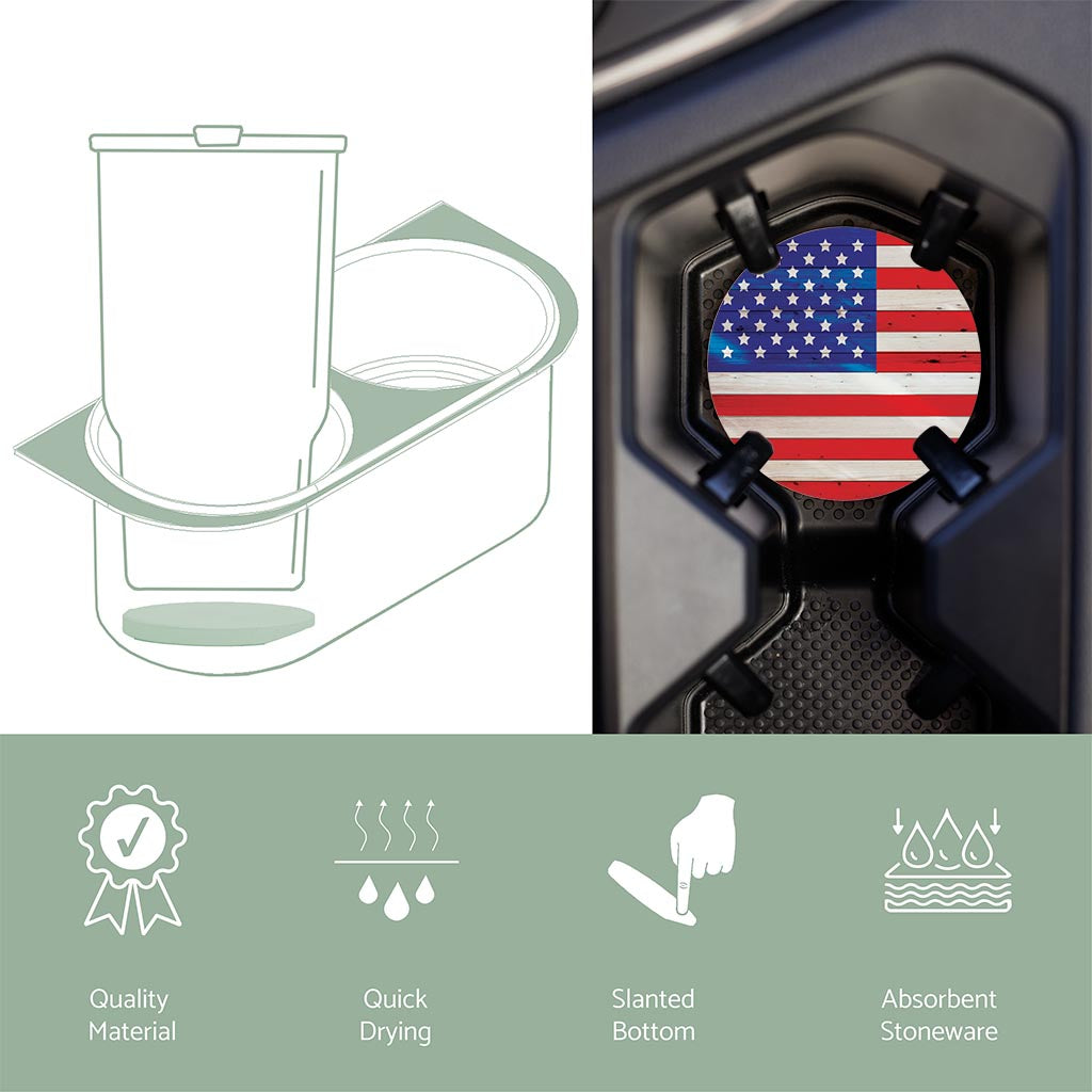 Car Coaster-Wooden American Flag -6