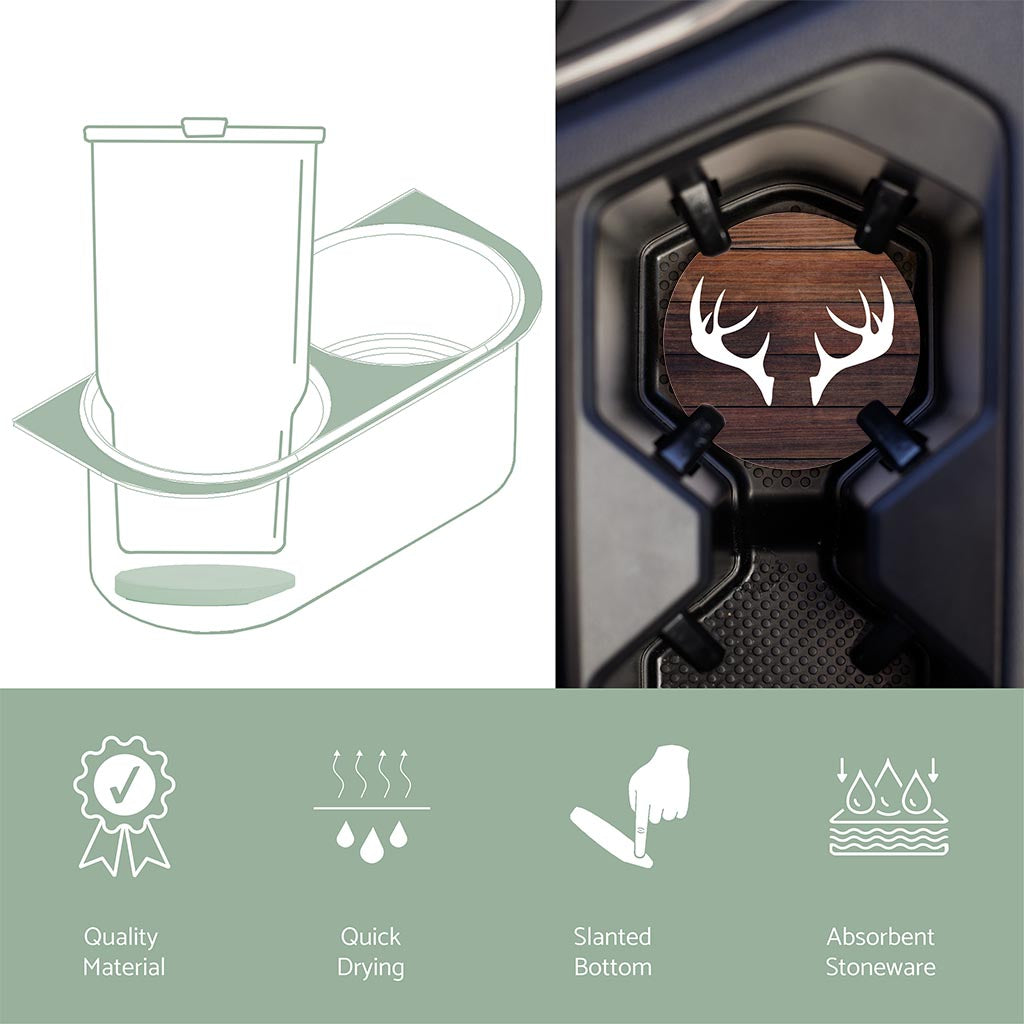 Car Coaster-Wooden Antlers -6