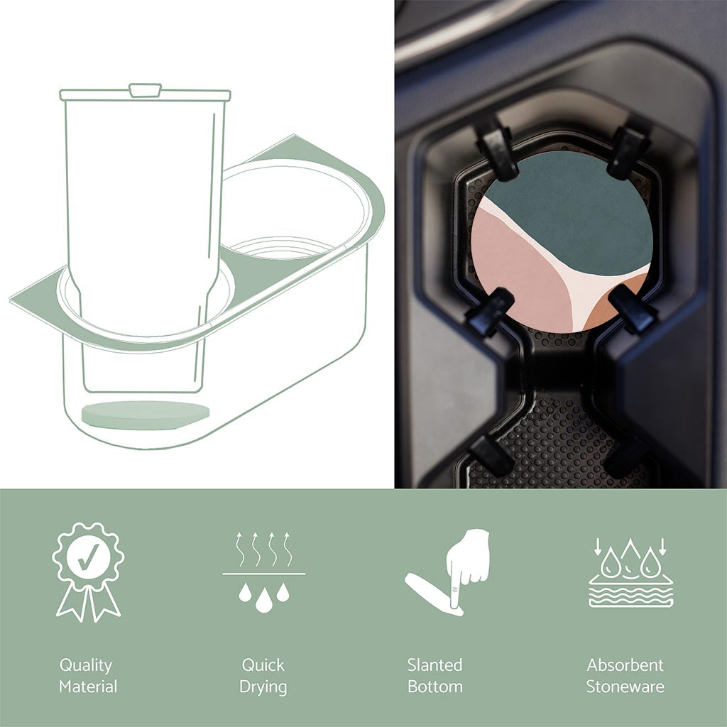 Car Coaster-Abstract Retro Shapes 1 -6