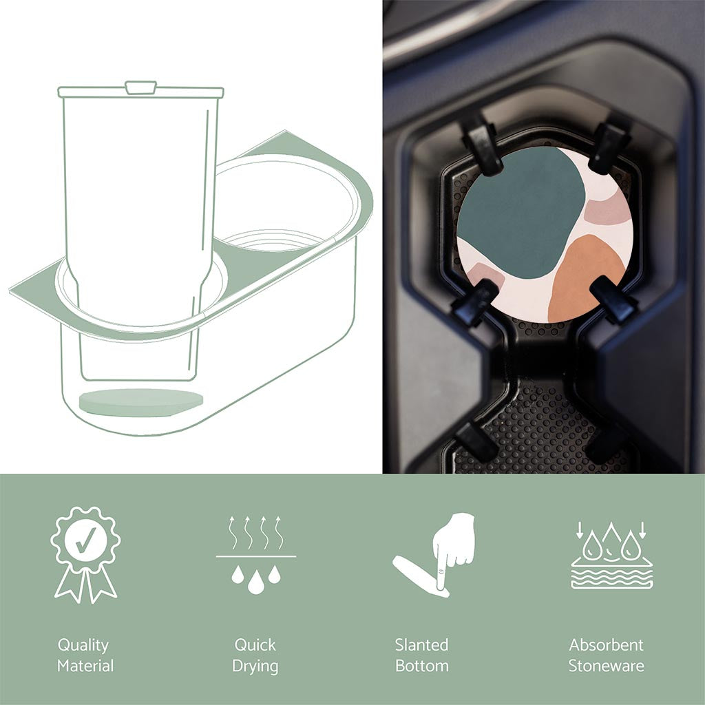 Car Coaster-Abstract Retro Shapes 3 -6