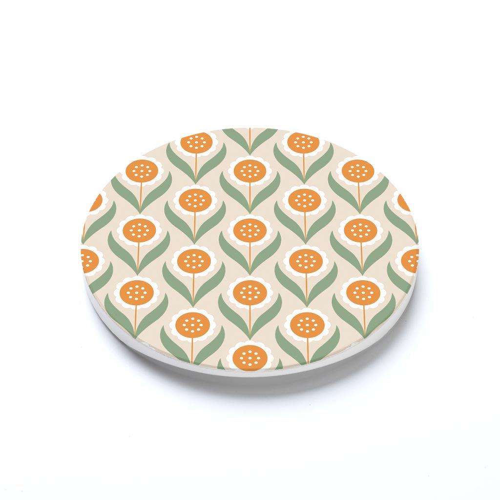 Car Coaster-Groovy Flower Pattern 1 -1