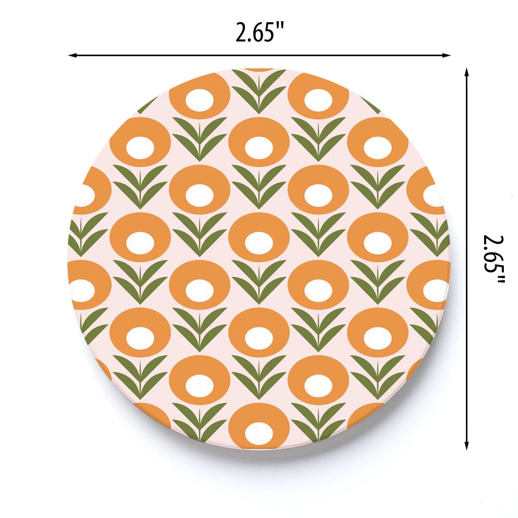 Car Coaster-Groovy Flower Pattern 2 -3