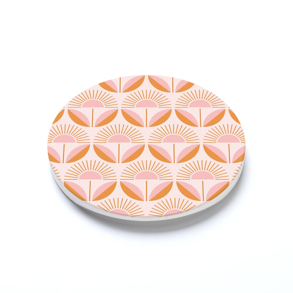 Car Coaster-Groovy Flower Pattern 4 -1