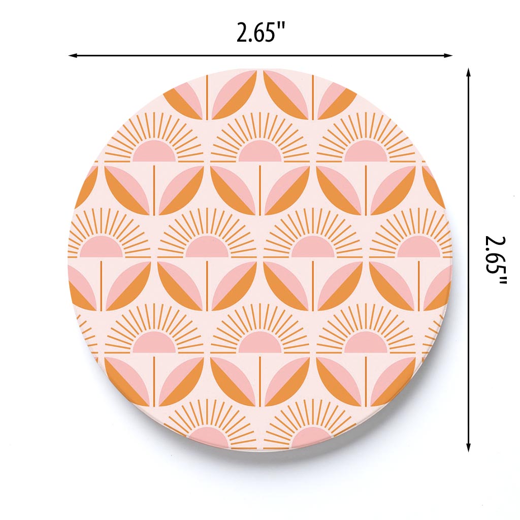Car Coaster-Groovy Flower Pattern 4 -3