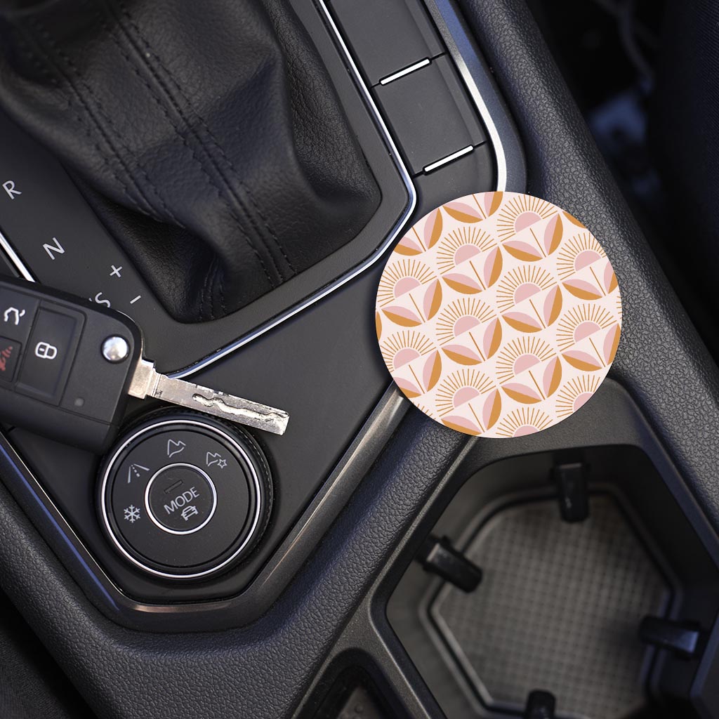 Car Coaster-Groovy Flower Pattern 4 -5