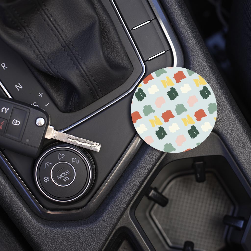Car Coaster-Retro Painted Swatch Pattern 4 -5