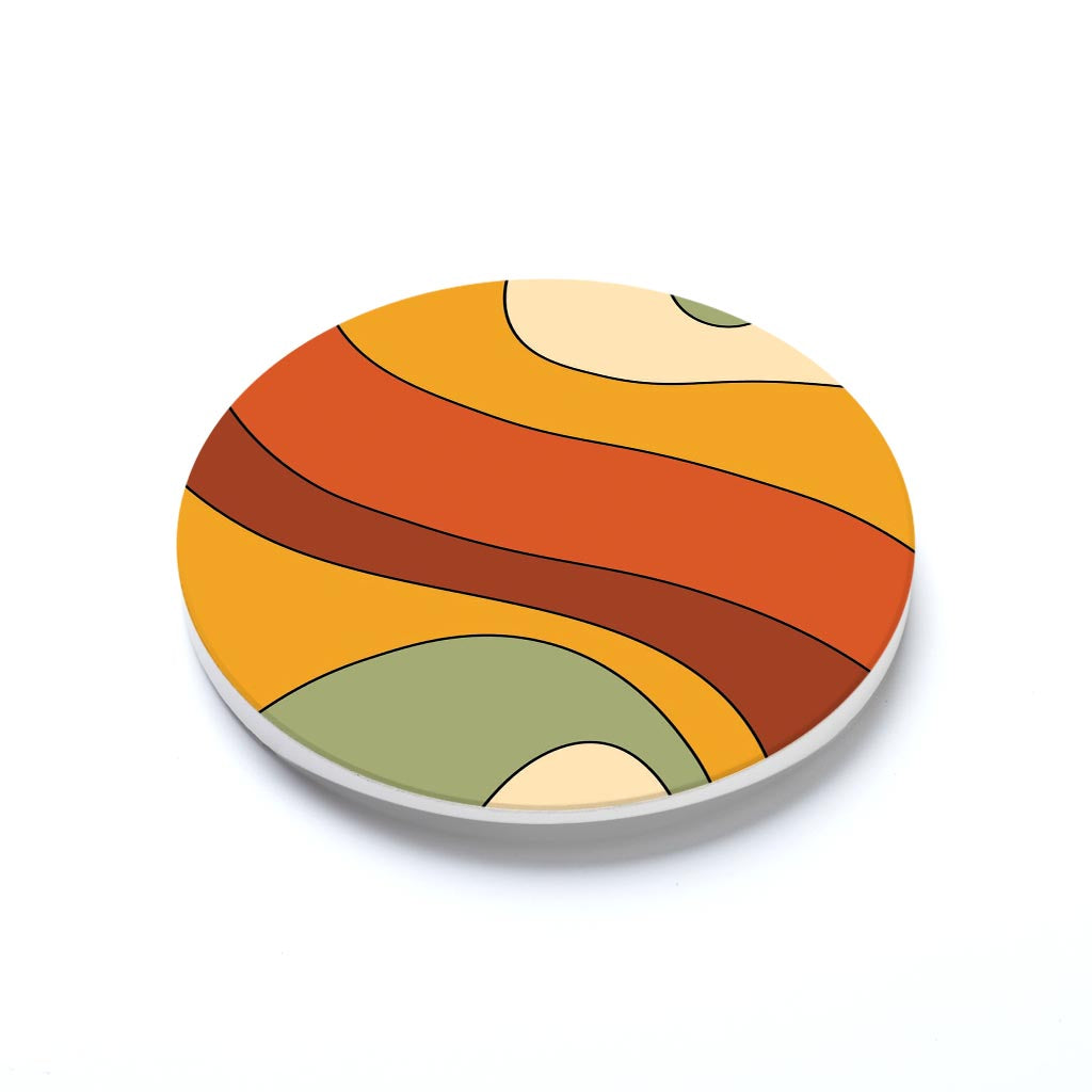 Car Coaster-Retro Rainbow Pattern 3 -1
