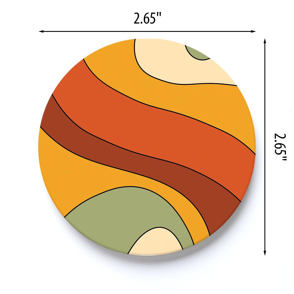 Car Coaster-Retro Rainbow Pattern 3 -3