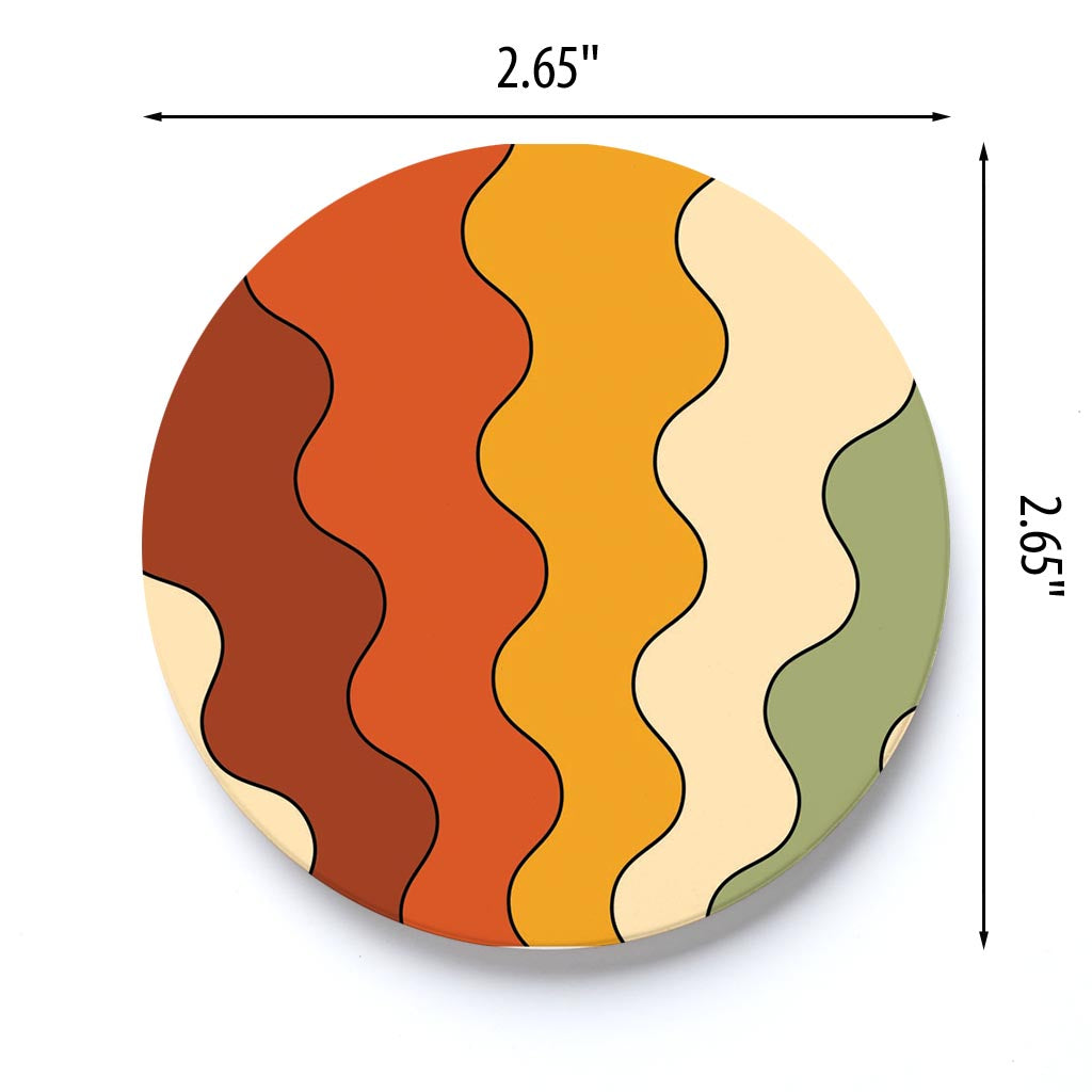 Car Coaster-Retro Rainbow Pattern 4 -3