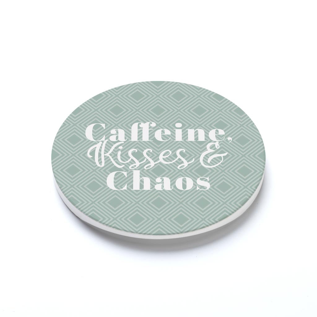 Car Coaster-Caffeine Kisses & Chaos -1