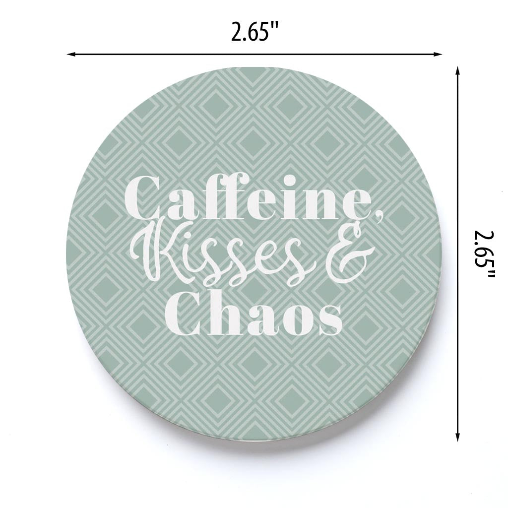 Car Coaster-Caffeine Kisses & Chaos -3