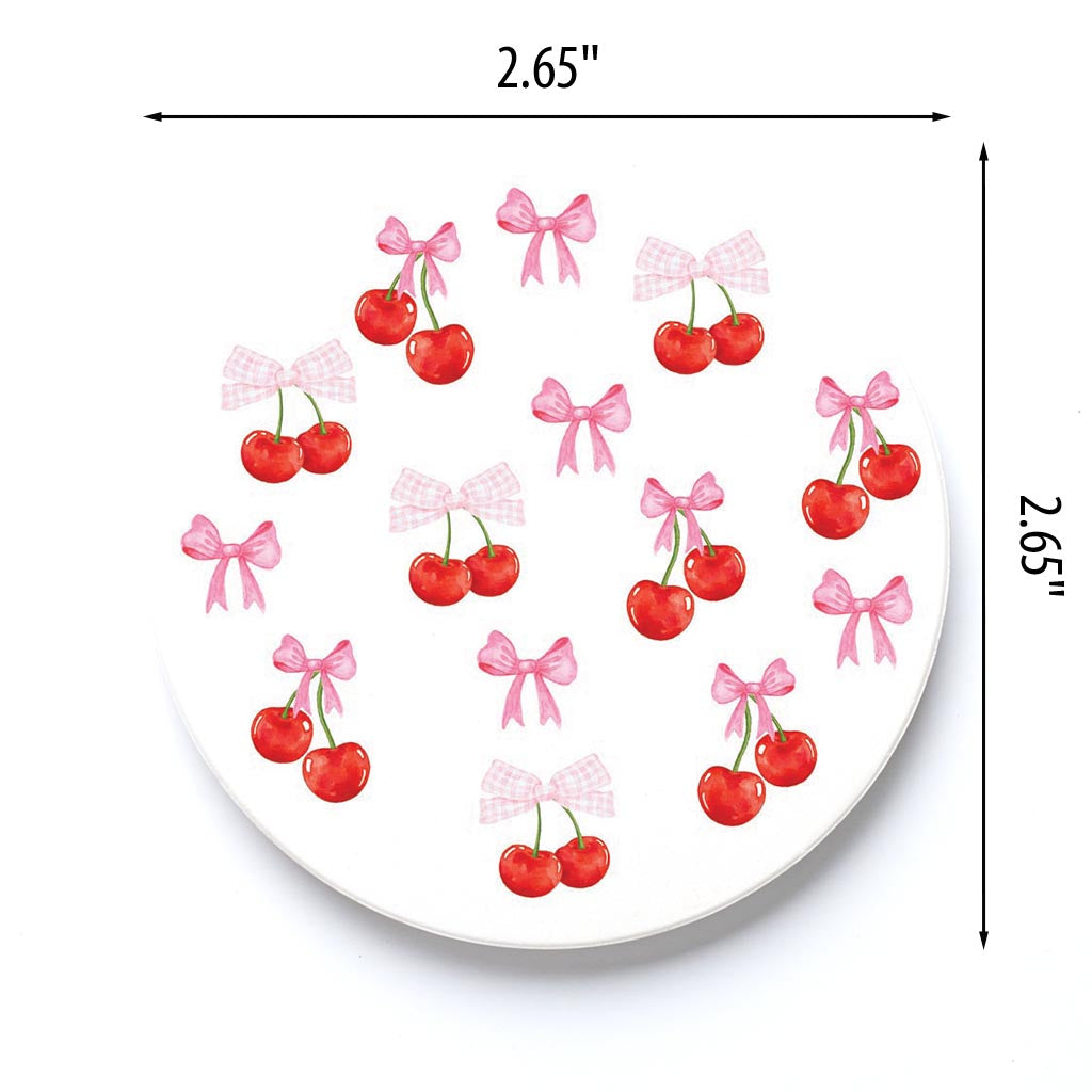 Car Coaster-Cherries & Bows