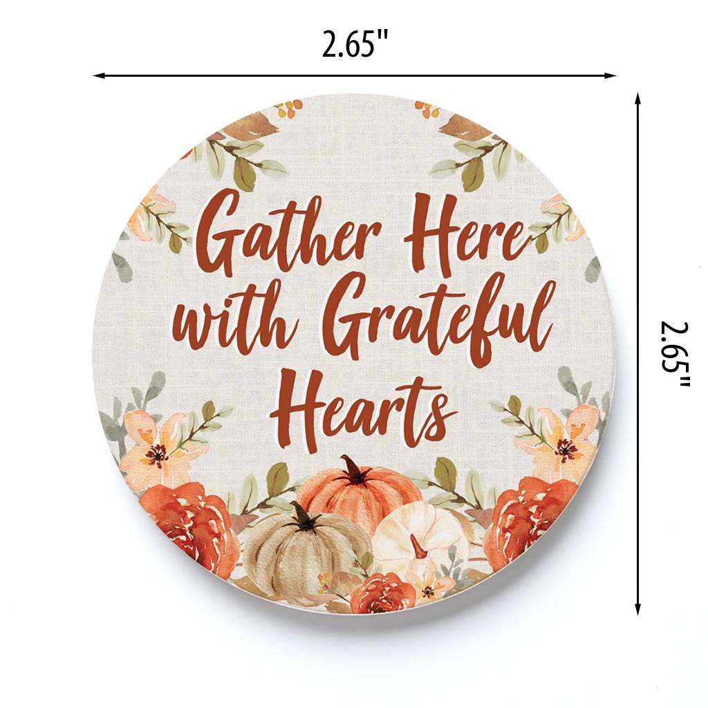 Car Coaster-Fall Florals Gather Here -3