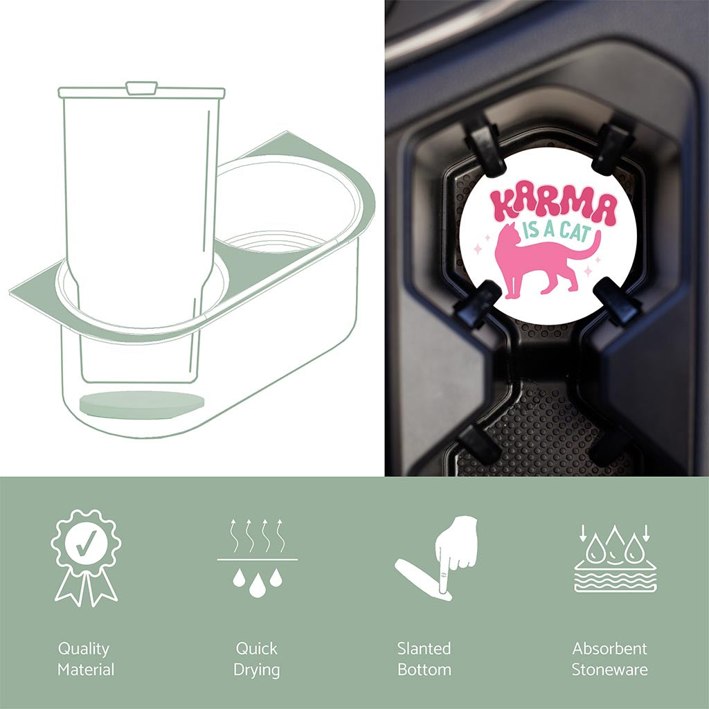 Car Coaster-Karma Is A Cat