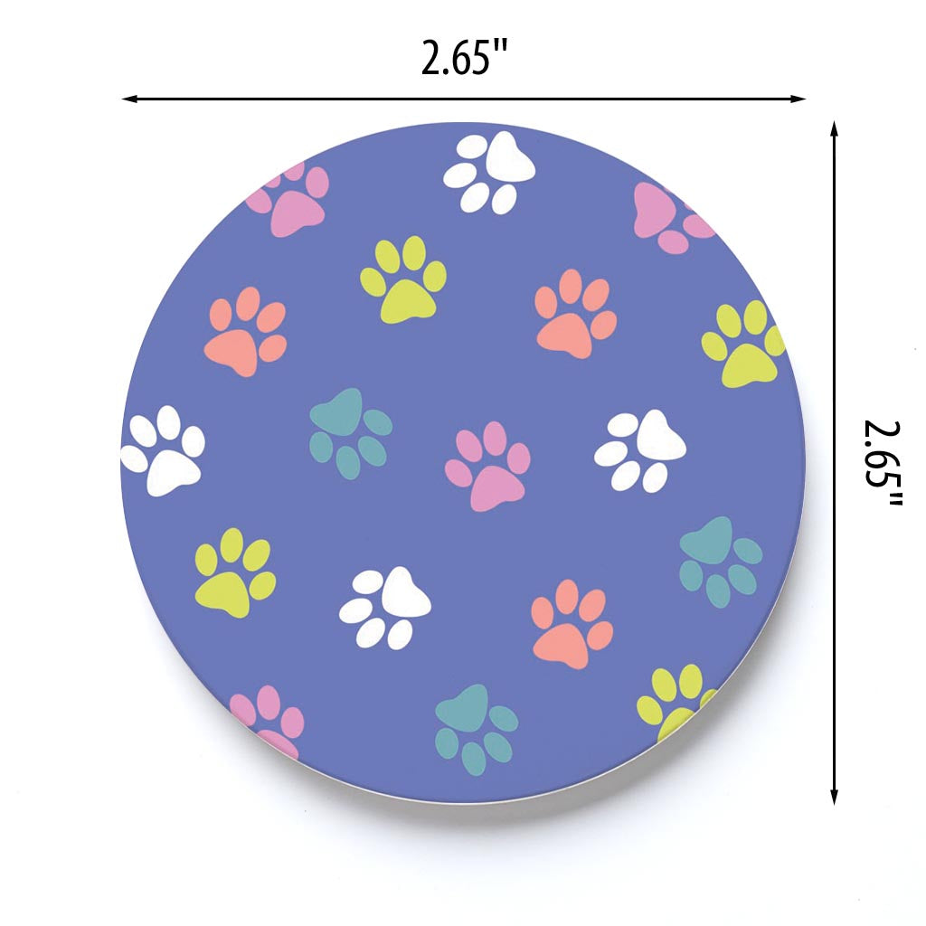 Car Coaster-Paw Pattern on Purple -3