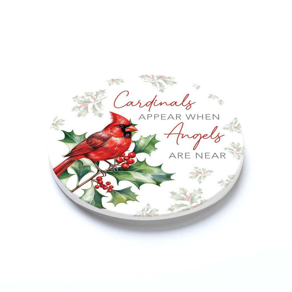 Car Coaster-Cardinal Christmas Angels Are Near -1