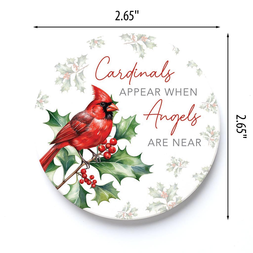 Car Coaster-Cardinal Christmas Angels Are Near -3