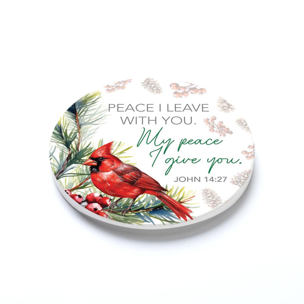 Car Coaster-Cardinal Christmas Peace I Give You -1