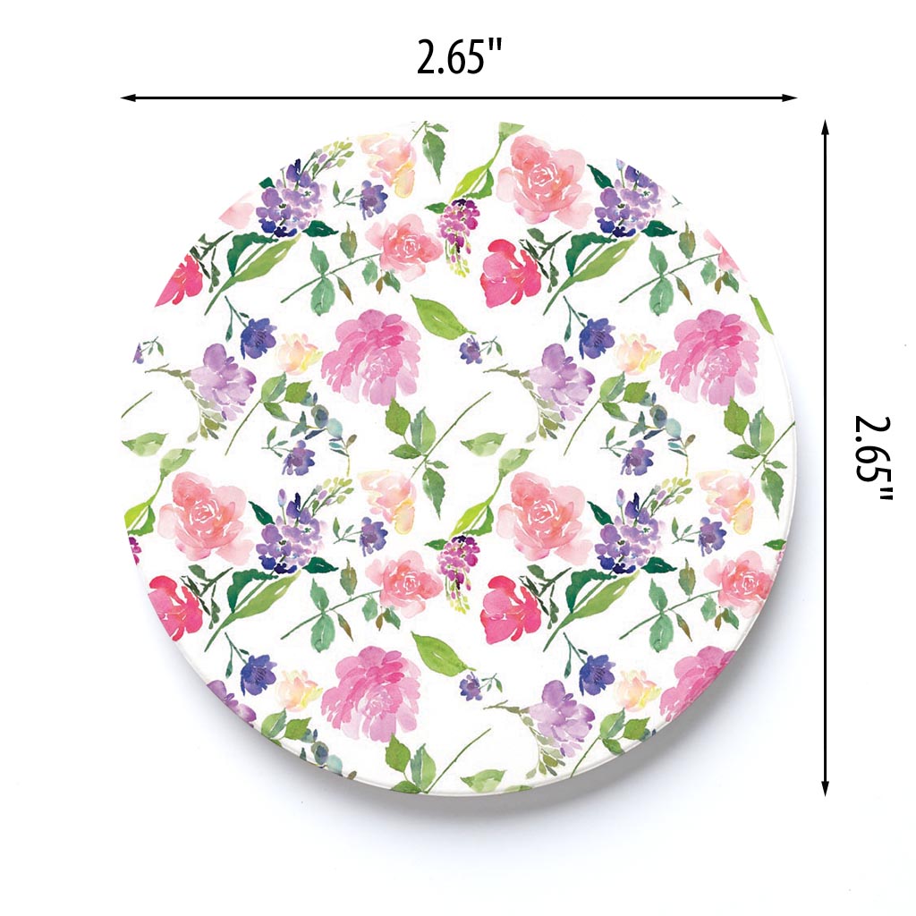 Car Coaster-Floral Watercolor Pattern 1 -3