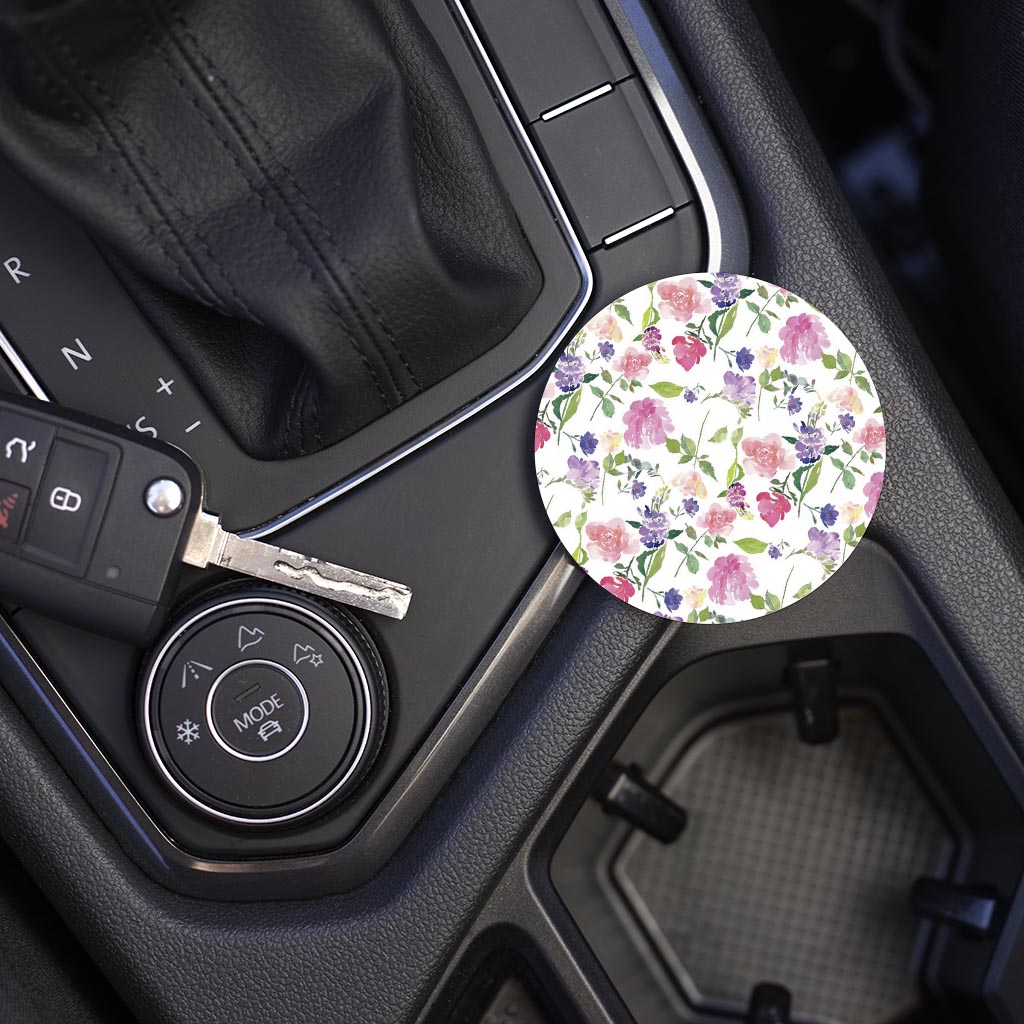 Car Coaster-Floral Watercolor Pattern 1 -5