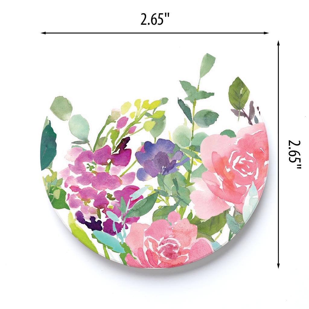 Car Coaster-Floral Watercolor Pattern 2 -3