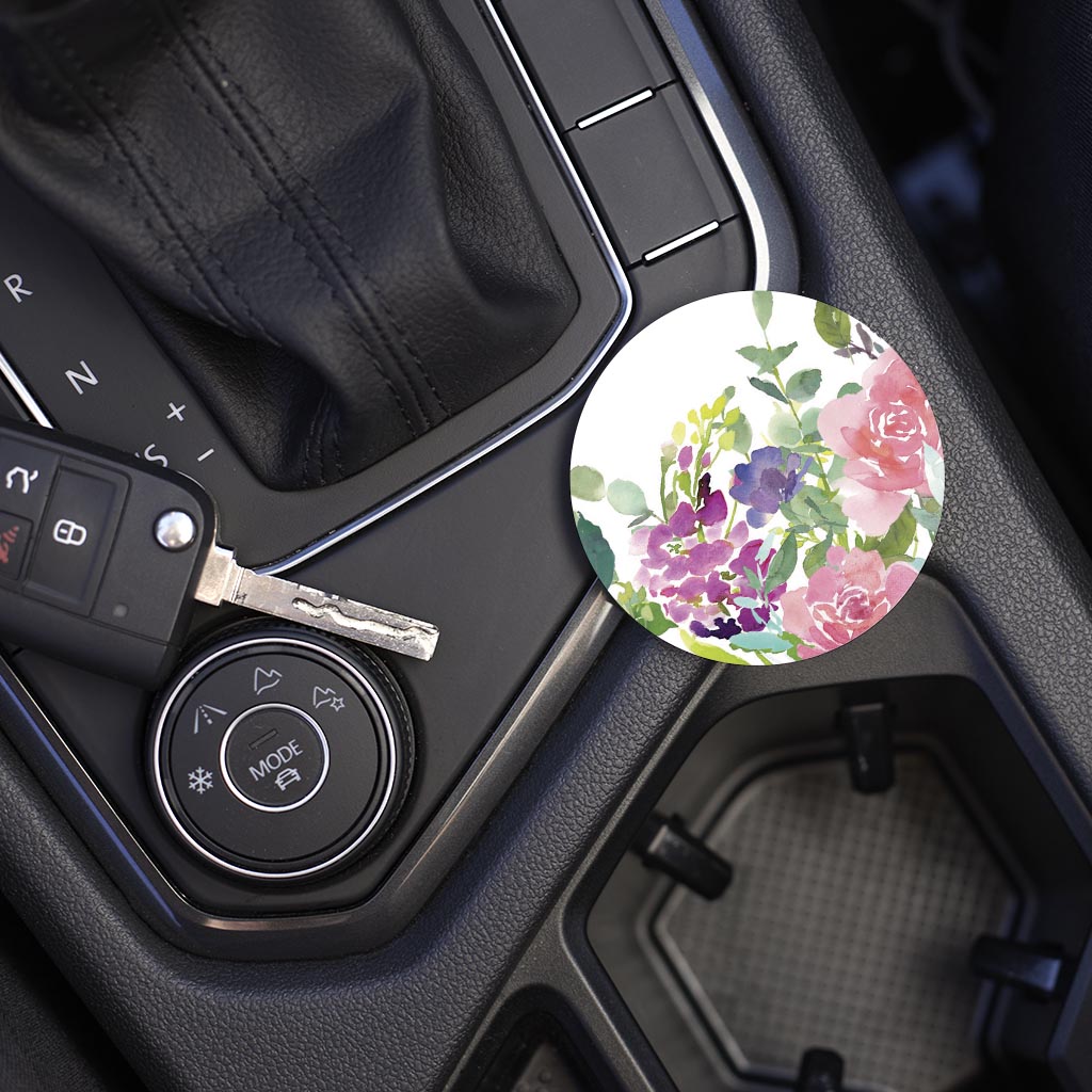 Car Coaster-Floral Watercolor Pattern 2 -5