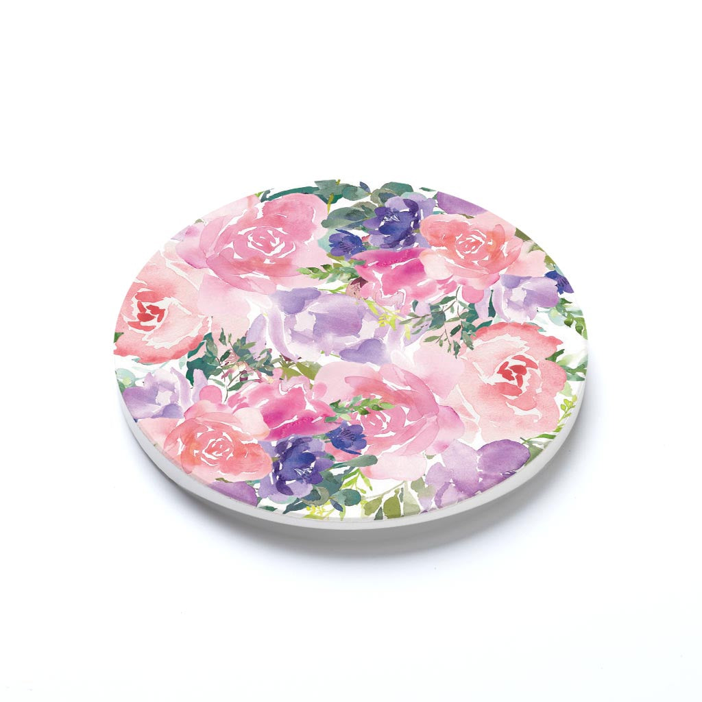 Car Coaster-Floral Watercolor Pattern 3 -1