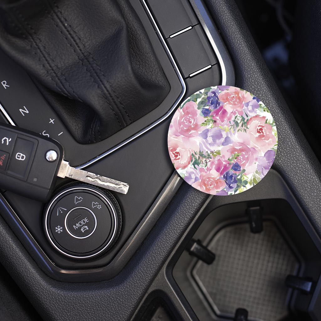 Car Coaster-Floral Watercolor Pattern 3 -5